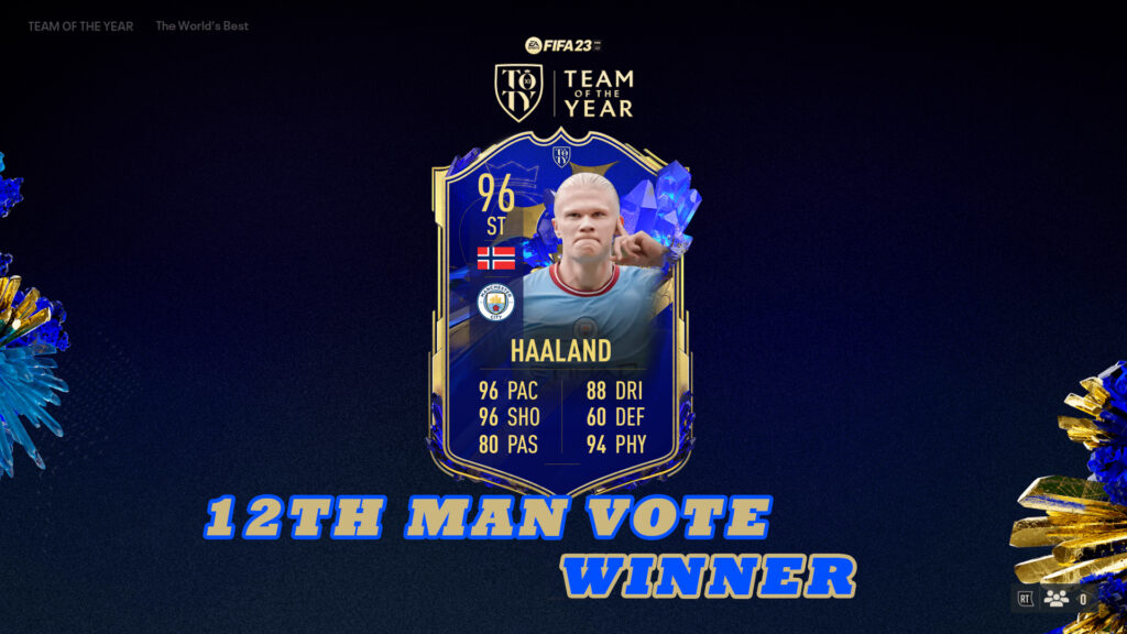 FIFA 23 Erling Haaland TOTY Winner The 12th Man Vote Was Won By The