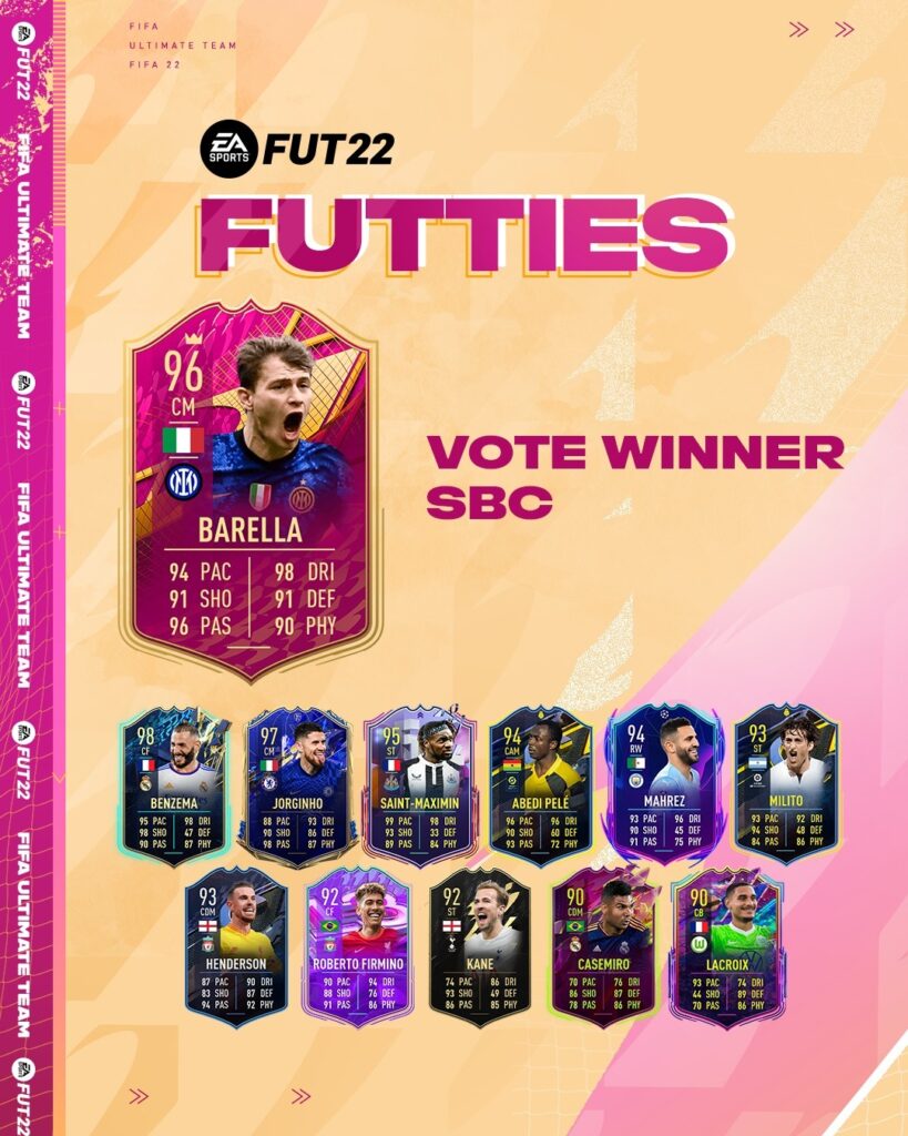 FIFA 22 SBC Nicolo Barella FUTTIES Disponibile Una Nuova Carta