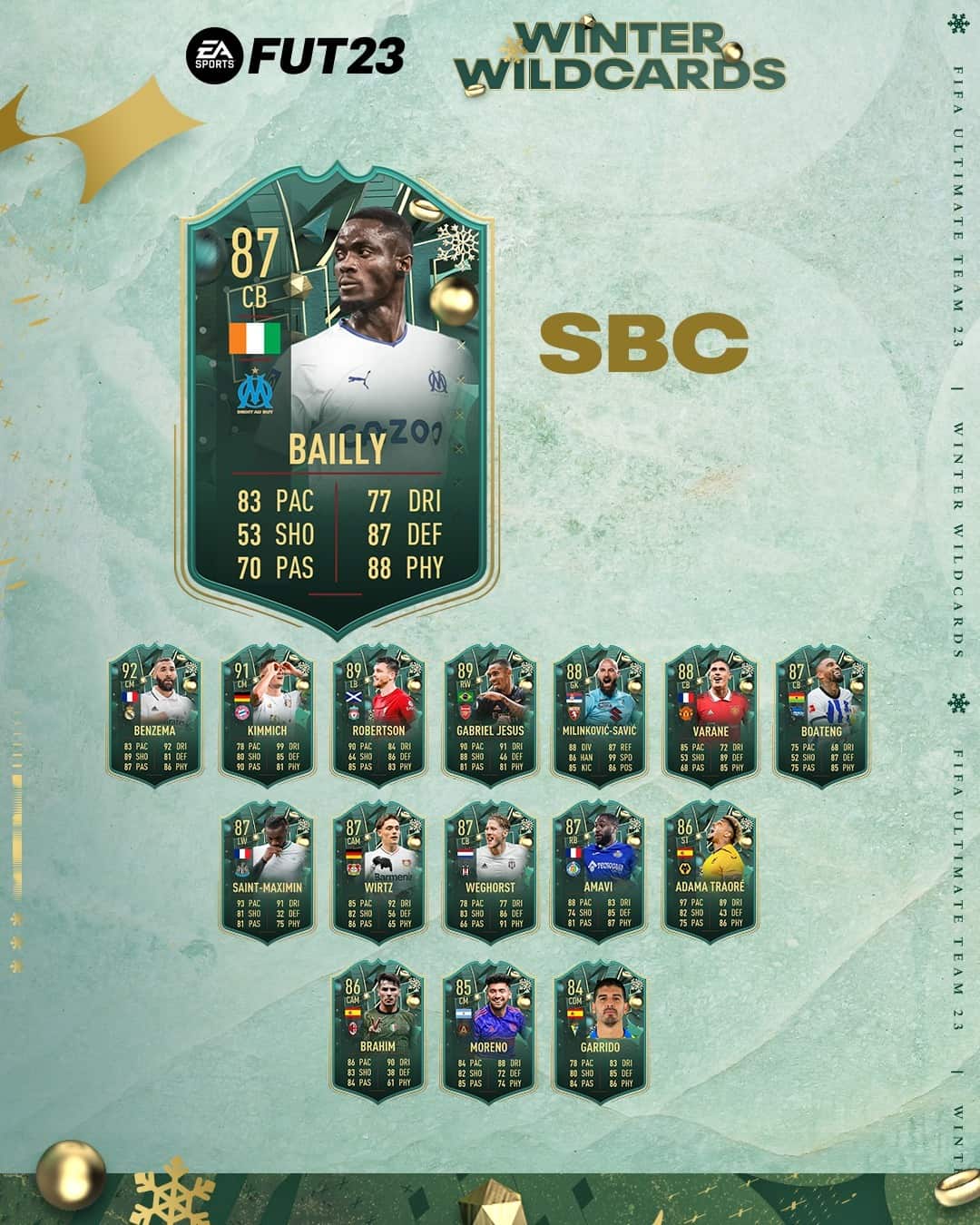 FIFA 23 SBC Eric Bailly Winter Wildcards La Carta Jolly Invernali Dell