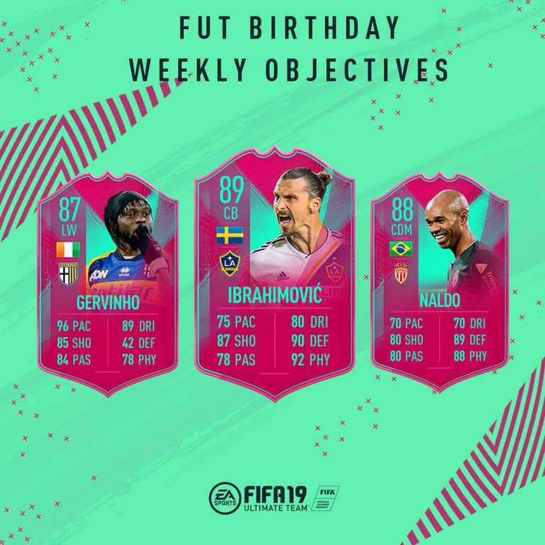 FIFA 19 Requirements for Three new FUT Birthday cards in