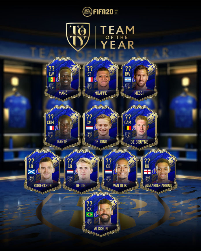 FIFA 20 TOTY Team Of The Year Revealed CR7 excluded