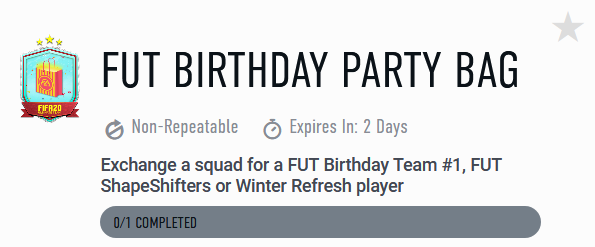 Fifa Fut Birthday Party Bag Sbc Requirements Fifaultimateteam It Uk