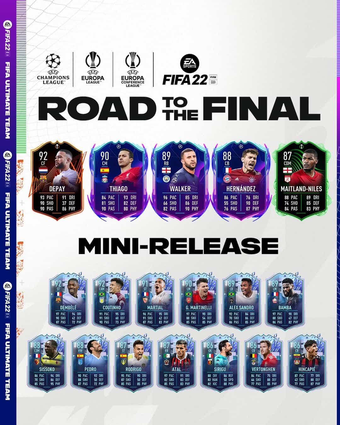 FIFA 22 RTTF Mini Release coming tonight March 26 with Depay, Walker