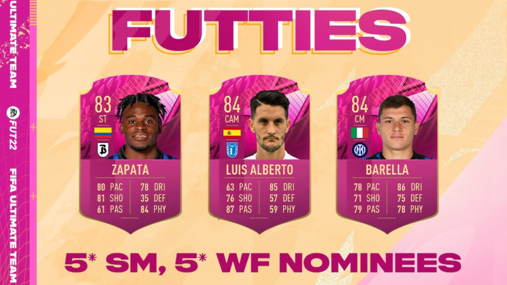 Fifa 22 Futties Barella Luis Alberto And Zapata 5 Weak Foot And Skill