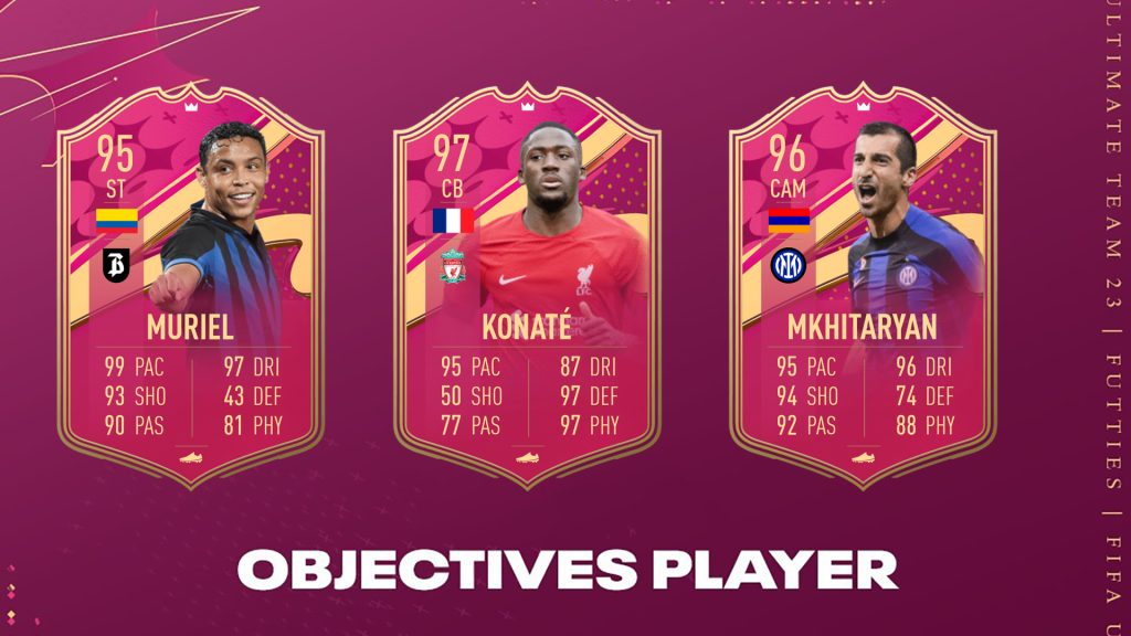 FIFA 23 FUTTIES Monthly Champions Bonus Objectives Konate, Muriel and