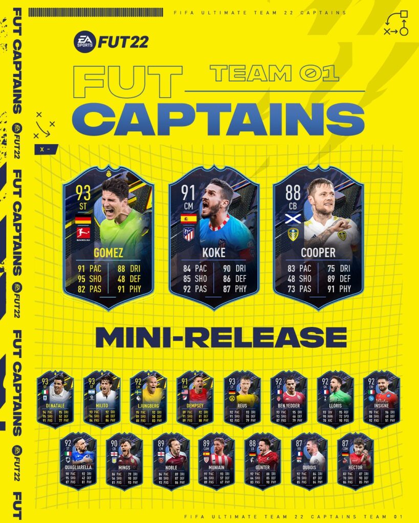 Fifa 22 Fut Captains Team 1 E Mini Release Svelate Le Carte Speciali Della Nuova Promo 6997