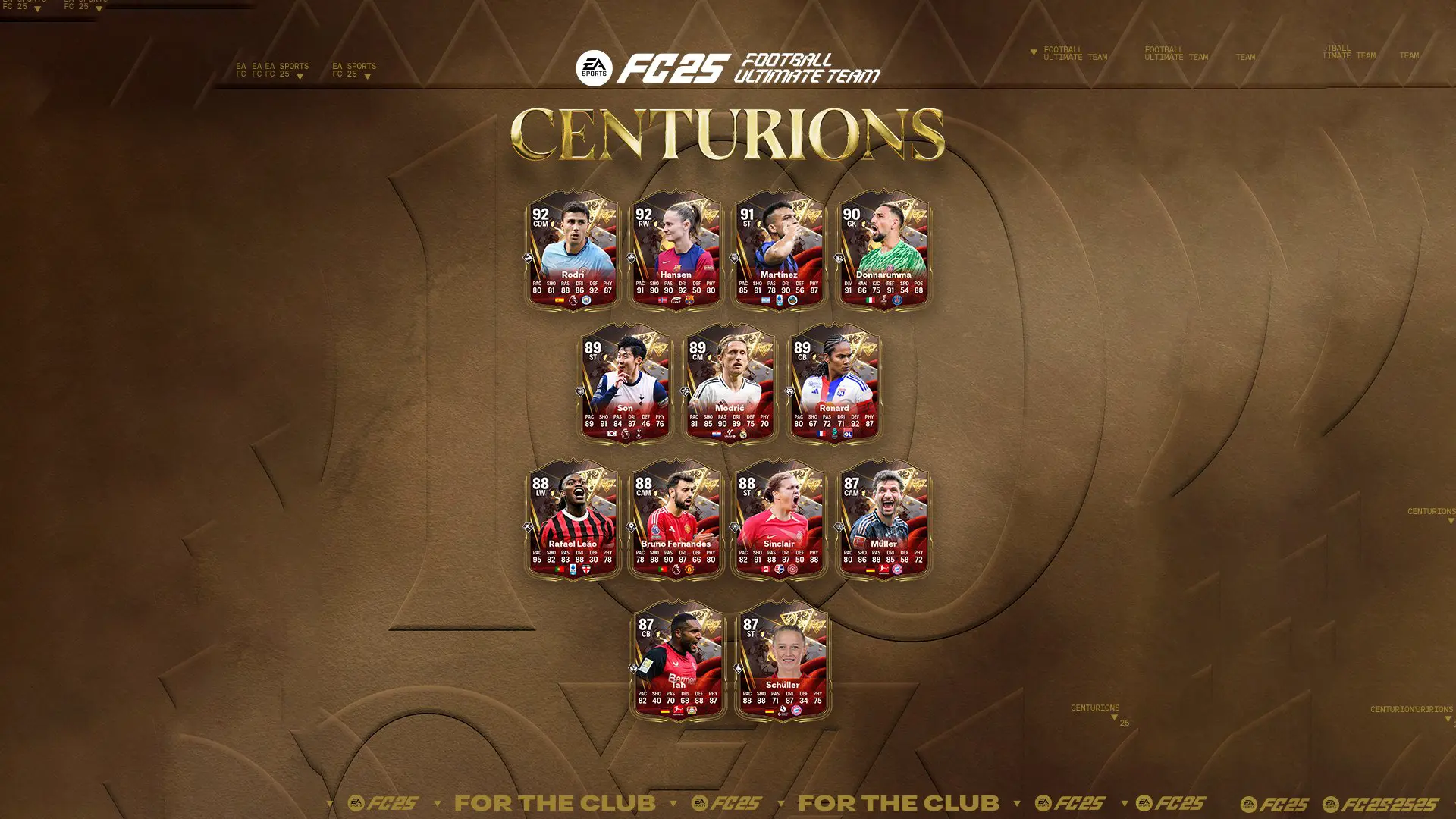 EA FC 25 Team 1 Centurioni Elenco Carte Speciali Della Prima Squadra