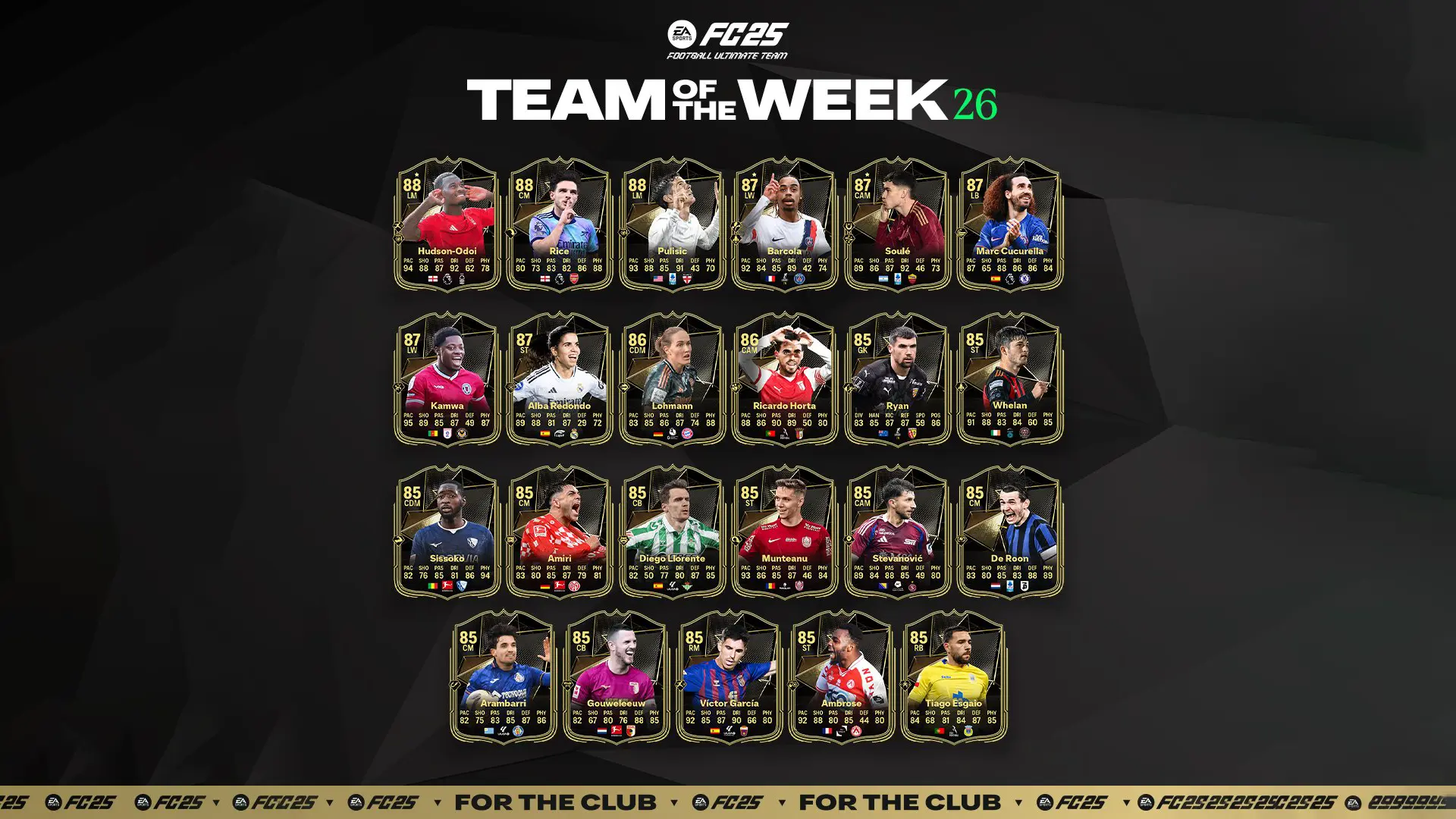 EA FC 25 TOTW 26 Lista Carte Speciali Squadra Della Settimana Del 12 Marzo